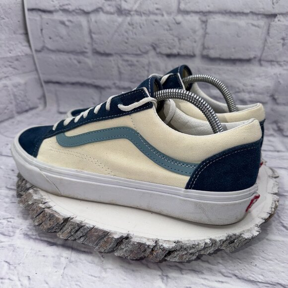 Vans OG Style 36 Blue Beige Men 9.5 Women 11 Skate Shoes Sneakers Retro - Picture 7 of 11